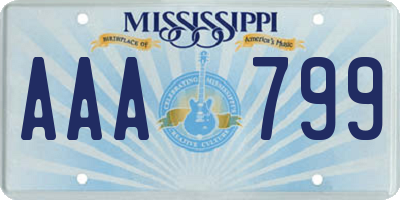 MS license plate AAA799