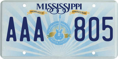 MS license plate AAA805