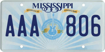 MS license plate AAA806