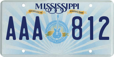 MS license plate AAA812