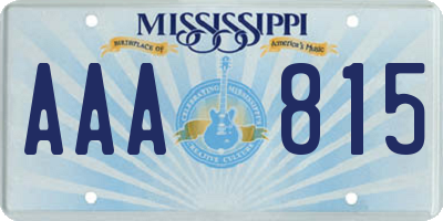 MS license plate AAA815