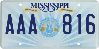 MS license plate AAA816