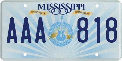MS license plate AAA818