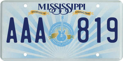 MS license plate AAA819