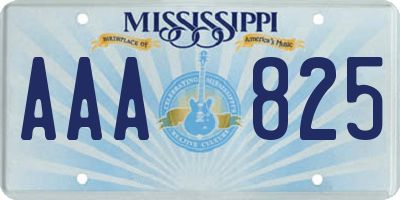 MS license plate AAA825