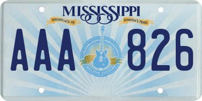 MS license plate AAA826