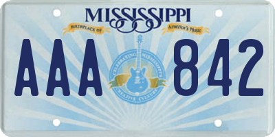 MS license plate AAA842
