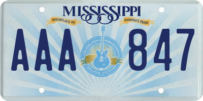 MS license plate AAA847