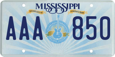 MS license plate AAA850