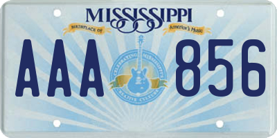 MS license plate AAA856