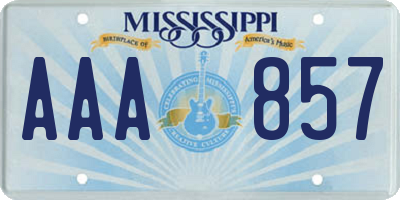 MS license plate AAA857