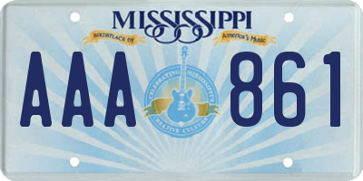 MS license plate AAA861