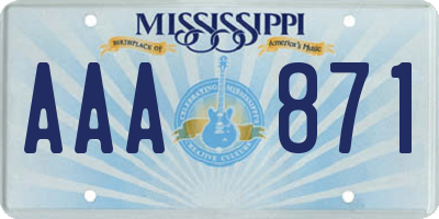 MS license plate AAA871