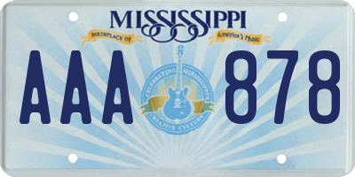 MS license plate AAA878