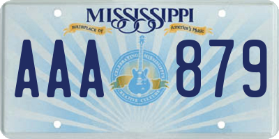 MS license plate AAA879