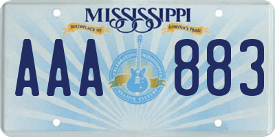 MS license plate AAA883