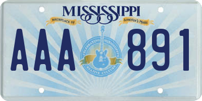 MS license plate AAA891