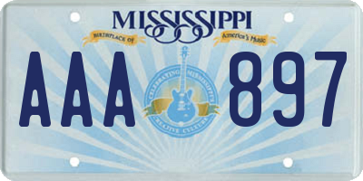 MS license plate AAA897