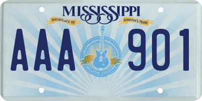 MS license plate AAA901