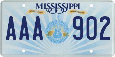 MS license plate AAA902