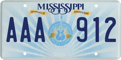 MS license plate AAA912