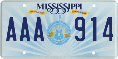 MS license plate AAA914