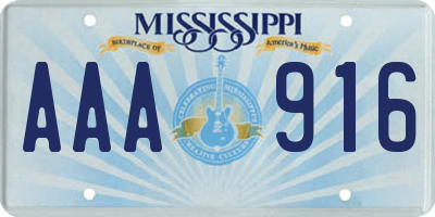 MS license plate AAA916