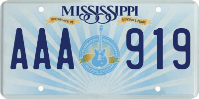 MS license plate AAA919