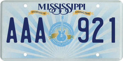 MS license plate AAA921