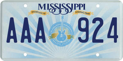 MS license plate AAA924