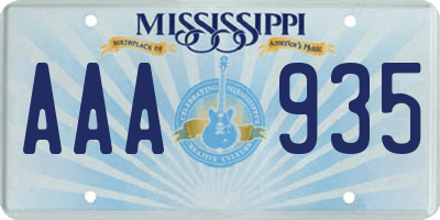 MS license plate AAA935