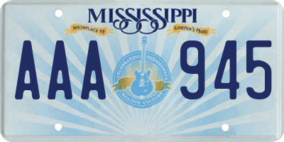 MS license plate AAA945