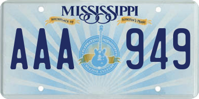 MS license plate AAA949