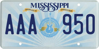 MS license plate AAA950