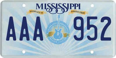 MS license plate AAA952