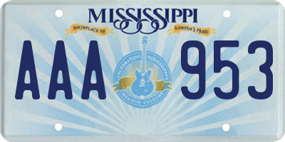 MS license plate AAA953