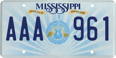 MS license plate AAA961