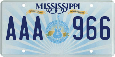 MS license plate AAA966