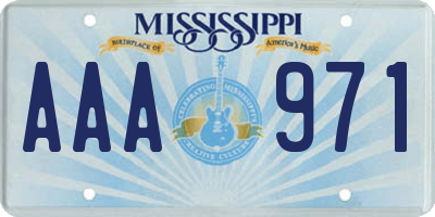 MS license plate AAA971