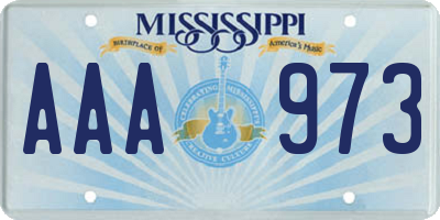 MS license plate AAA973