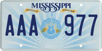 MS license plate AAA977