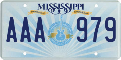 MS license plate AAA979