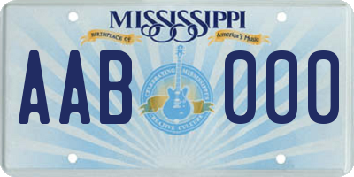 MS license plate AAB000