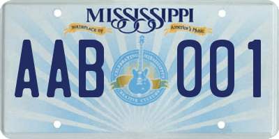 MS license plate AAB001