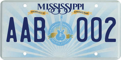 MS license plate AAB002