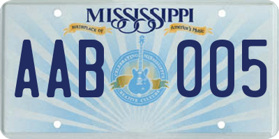 MS license plate AAB005