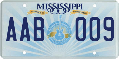 MS license plate AAB009