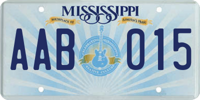 MS license plate AAB015