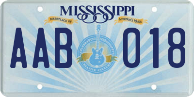 MS license plate AAB018