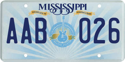 MS license plate AAB026